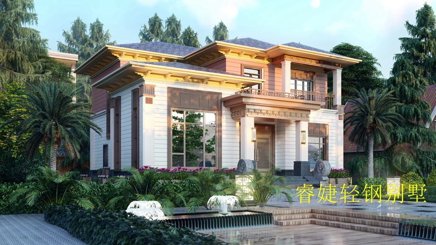 鄉(xiāng)村輕鋼龍骨別墅大概多少錢一棟？(圖2)