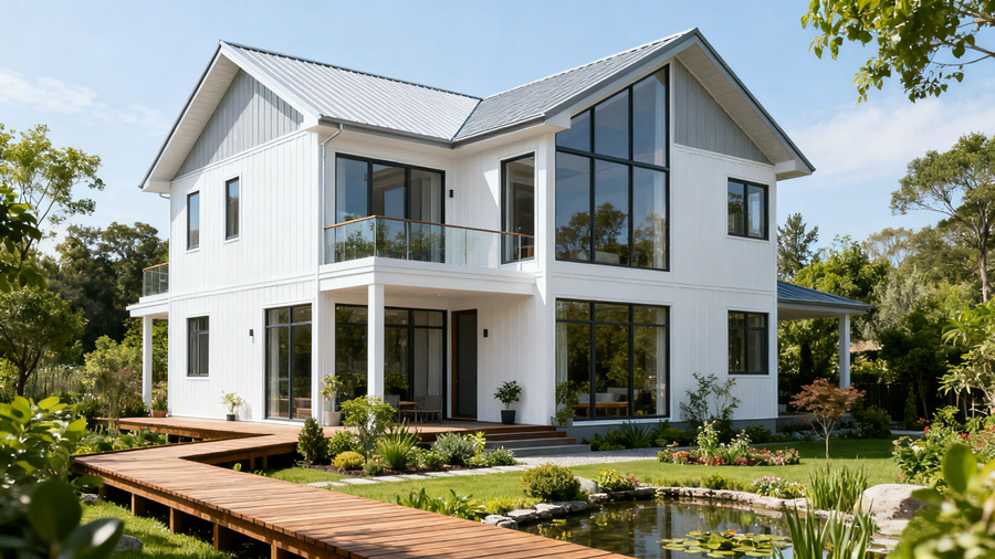 兩層180平方米現(xiàn)代簡約風(fēng)的輕鋼別墅(圖1)