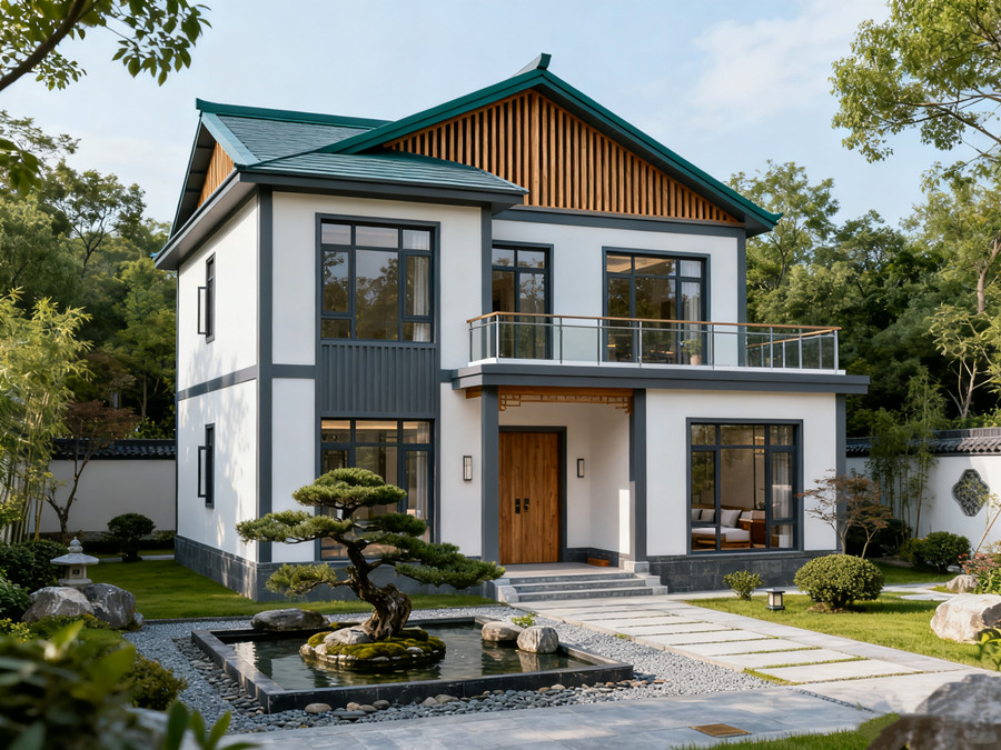 兩層260平方米現(xiàn)代中式風(fēng)格的輕鋼別墅戶型賞析